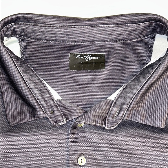 Ben Hogan Performance Black and Gray Striped Men's Polo Shirt - Picture 3 of 6